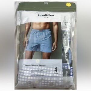 Men’s Goodfellow & Co Classic Woven Boxers comfort fit -Blues/prints SMALL